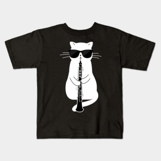 Cat Ing Sun Playing Oboe Kids T-Shirt